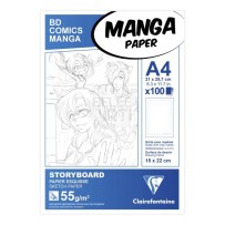 BLOCCO CARTA PER FUMETTISTICA E MANGA A4 " STORYBOARD " 100 FG - 55 GR CON GRIGLIA MILLIMETRATA