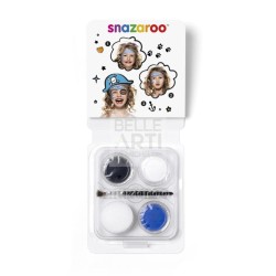 MINI SET PER TRUCCO BODY ART, VISO, BELLY PAINTING  - 4 FARD ACQUARELLABILI - TEMA PIRATA BLU