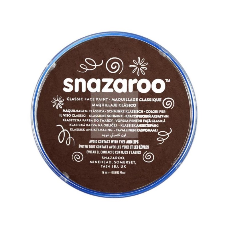 COLORE PER IL BODY ART, VISO, BELLY PAINTING  - FARD ACQUARELLABILE DA 18 ML 999 MARRONE SCURO