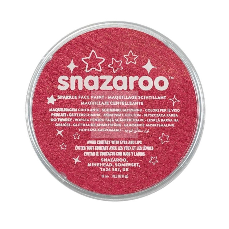 COLORE PER IL BODY ART, VISO, BELLY PAINTING  - FARD ACQUARELLABILE DA 18 ML 550 ROSSO SCINTILLANTE