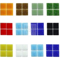 MOSAICO IN TESSERE DI VETRO 1X1 CM 100 GR. #128 MANDARINO