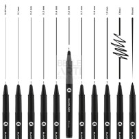 SET PENNARELLO BLACKLINER MOLOTOW NERO 11 PZ.