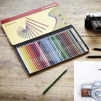 MATITE COLORATE "ORIGINAL" STABILO SCATOLA IN METALLO DA 38 COL. ASS.