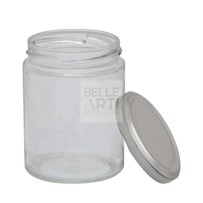 FLACONE BARATTOLO IN VETRO VUOTO CON TAPPO IN METALLO A VITE ML. 80