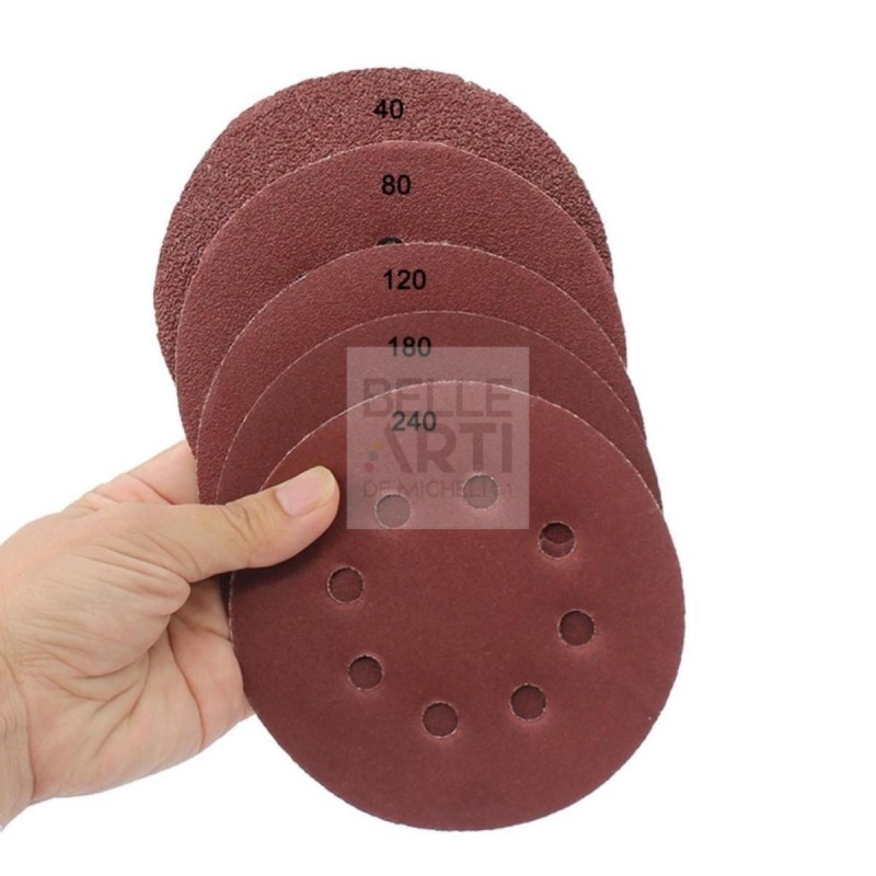 CARTA VETRO A DISCO 15 FORI - DIA. 125 MM GRANA 320