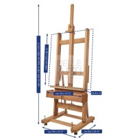 CAVALLETTO DA STUDIO M/04 PLUS GRANDE IN FAGGIO CON MANOVELLA PER ELEVAZIONE E INCLINAZIONE