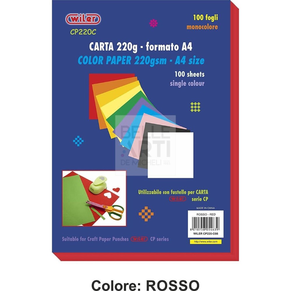 CARTA COLORATA A4 220GSM ROSSO