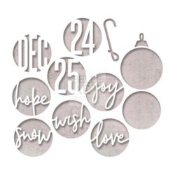 FUSTELLA THINLITS SET X12 CIRCLE CHRISTMAS