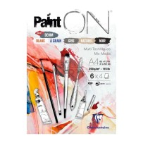 BLOCCO CARTA MULTITECNICA PAINT'ON "MIX MEDIA" 6 COL. ASS. 250 GR A4