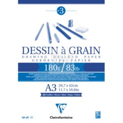 BLOCCO CARTA DA DISEGNO "DESSIN À GRAIN" 180 GR A3 N.3