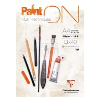 BLOCCO CARTA PER MULTITECNICA "PAINT'ON" 250 GR A4