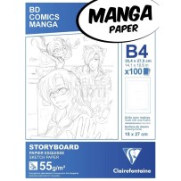 BLOCCO CARTA PER FUMETTISTICA E MANGA A3 " STORYBOARD " 100 FG - 55 GR CON GRIGLIA MILLIMETRATA