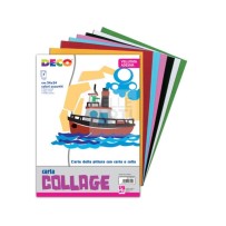 CARTA PANNO / VELLUTATA ADESIVA COLLAGE - ALBUM 7 FOGLI 24X34 COL.ASS.