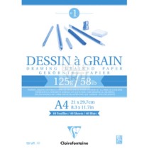 BLOCCO CARTA DA DISEGNO "DESSIN À GRAIN" 125 GR A4 N.1