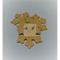 SAGOMA IN LEGNO DI PIOPPO FIOCCO DI NEVE 3MM H. 5,5 CM #114