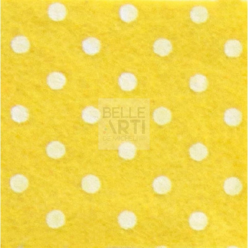 PANNO LENCI 1 MM 30X40 CM GIALLO/BIANCO A POIS