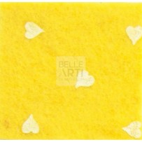 PANNO LENCI 1 MM 30X40 CM GIALLO/BIANCO CUORI