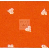 PANNO LENCI 1 MM 30X40 CM ARANCIO/BIANCO CUORI