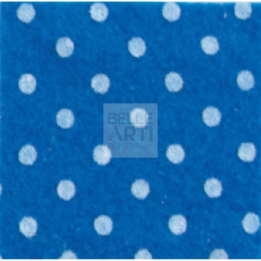 PANNO LENCI 1 MM 30X40 CM BLU MEDIO/BIANCO A POIS