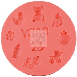 STAMPO IN SILICONE 10x1.1 CM " BABY MINI " X10