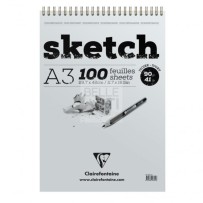 BLOCCO DA DISEGNO E DA SCHIZZO A SPIRALE 90 GR A3 AVORIO