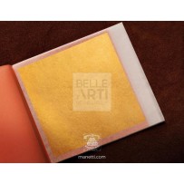 FOGLIA ORO A DECALCO TONO ORO GIALLO COLORE 2,5 - LIBRETTO 25 FOGLIE 14X14 Cm