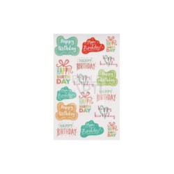 ETICHETTE ADESIVE REMOVIBILI IN CARTONCINO BLISTER 11X17 CM - HAPPY BIRTHDAY