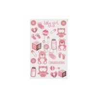 ETICHETTE ADESIVE REMOVIBILI IN CARTONCINO BLISTER 11X17 CM - BABY GIRL
