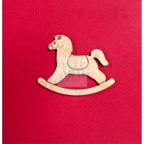 SAGOMA IN LEGNO DI PIOPPO CAVALLO A DONDOLO 3MM H. 5 CM #193