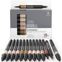 CONFEZIONE SET DA 12 PENNARELLI PROMARKER TONI DELLA PELLE - SKIN TONES