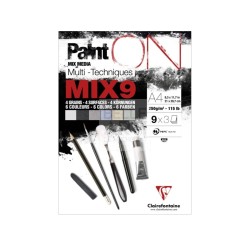 BLOCCO CARTA MULTITECNICA PAINT'ON "MIX MEDIA" MIX 6 COL. ASS. 250 GR A4