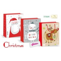 BUSTA SHOPPER 26.5X33X13 CM CON GLITTER CHRISTMAS 2