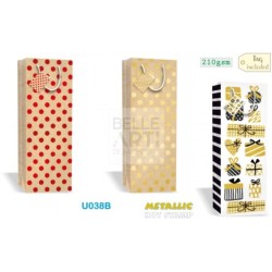 BUSTA SHOPPER 13X36X8.5 CM PER BOTTIGLIA STAMPA MET NATALE 2