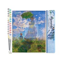 DIPINTO PREDISEGNATO CON I NUMERI DA COLORARE - KIT - FORMATO 40X50 La passeggiata (Camille Monet )
