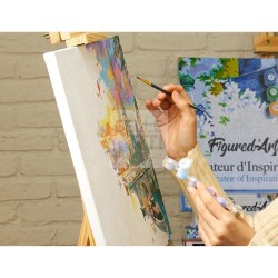 DIPINTO PREDISEGNATO CON I NUMERI DA COLORARE - KIT - FORMATO 40X50 Campo Di Papaveri ( Monet )