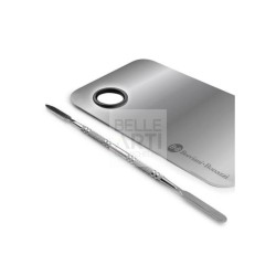 TAVOLOZZA RETTANGOLARE IN ACCIAIO + SPATOLA 15X10 CM