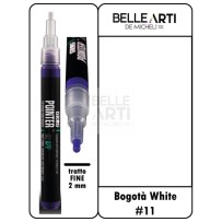Pennarello Pointer 02 Round Punta App Base Acrylic Base 11 Bogotà White
