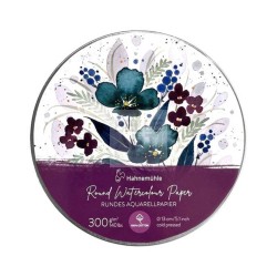 100% COTTON PAPER BLOCK FOR WATERCOLOR "ROUND PAD" DIAMETER 13 CM - 300 GR 30 SHEETS. FINE GRAIN