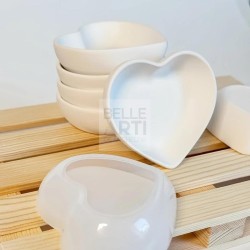 STAMPO IN SILICONE CIOTOLA CUORE 7.1X8.3X2.5 CM PER CANDELE - SOYA - RESINA - GESSO SINTETICO - JESMONITE