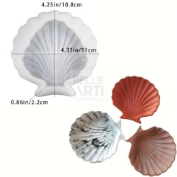 STAMPO IN SILICONE CIOTOLA CONCHIGLIA 10.8X11X2.2 CM  PER CANDELE - SOYA - RESINA - GESSO SINTETICO - JESMONITE