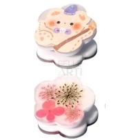 STAMPO IN SILICONE FIORE CON FORO 4X4 CM H. 5 MM PER CANDELE - SOYA - RESINA - GESSO SINTETICO - JESMONITE