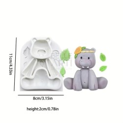 STAMPO IN SILICONE SET X6 PZ ANIMALI 13X8X2 CM PER CANDELE - SOYA - RESINA - GESSO SINTETICO - JESMONITE