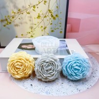 STAMPO IN SILICONE PEONIA 6.4 X 2.4 CM PER CANDELE - SOYA - RESINA - GESSO SINTETICO - JESMONITE