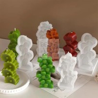 STAMPO IN SILICONE SET 5 PZ FIORI/CUORI PER CANDELE - SOYA - RESINA - GESSO SINTETICO - JESMONITE