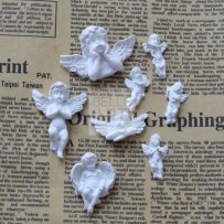 STAMPO IN SILICONE ANGIOLETTI 8 MISURE ASS. DIM. STAMPO 9.7 CM PER CANDELE - SOYA - RESINA - GESSO SINTETICO - JESMONITE