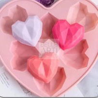 STAMPO IN SILICONE CUORE DI CRISTALLO 5.8 X 5.9 CM PER CANDELE - SOYA - RESINA - GESSO SINTETICO - JESMONITE