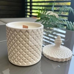 STAMPO IN SILICONE CONTENITORE/BARATTOLO 8.8 X 9 CM PER CANDELE - SOYA - RESINA - GESSO SINTETICO - JESMONITE