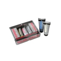 "PRIMARY SET" ASSORTMENT OF ACRYLIC COLORS 5 TUBES OF 200 ML