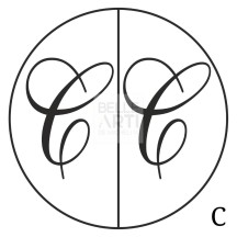 SIGILLO MEZZA LUNA IN BRONZO LETTERA C