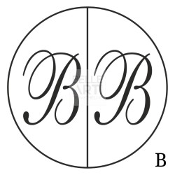 SIGILLO MEZZA LUNA IN BRONZO LETTERA B